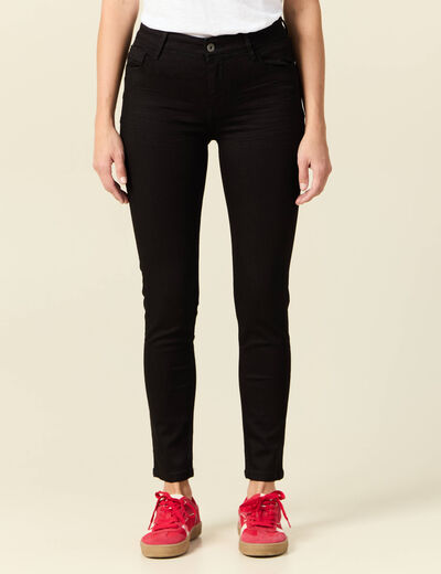 Jeans skinny push up 7/8ème denim noir femme