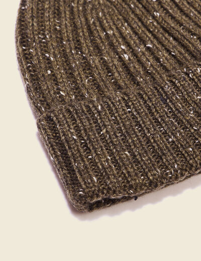 Bonnet tricoté vert kaki homme
