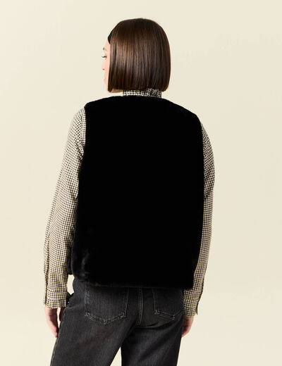 Gilet sans manches doublé noir femme