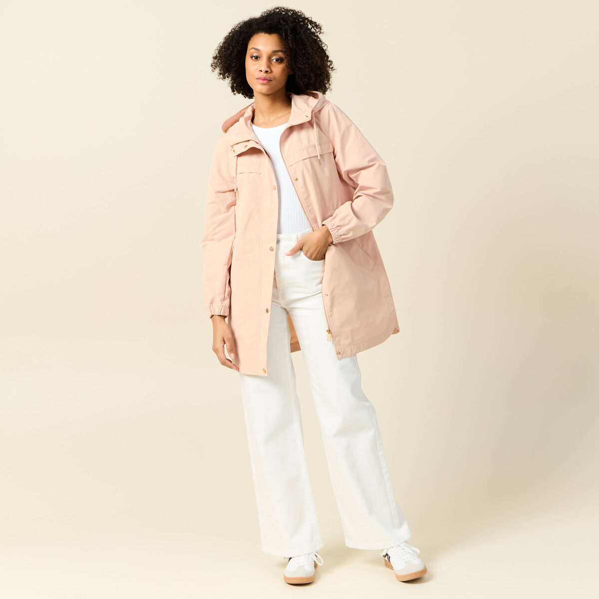 Jeans large éco-responsable denim blanc femme