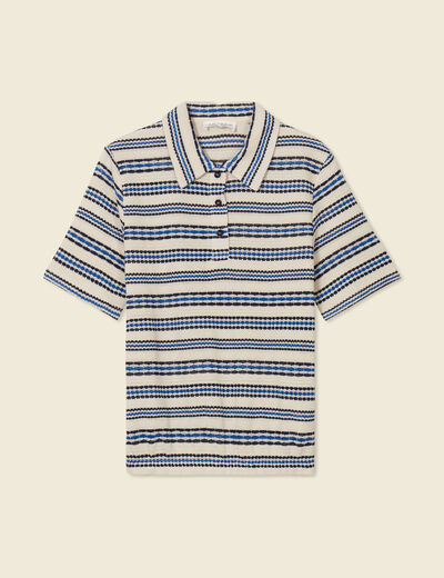 Polo manches courtes ecru femme
