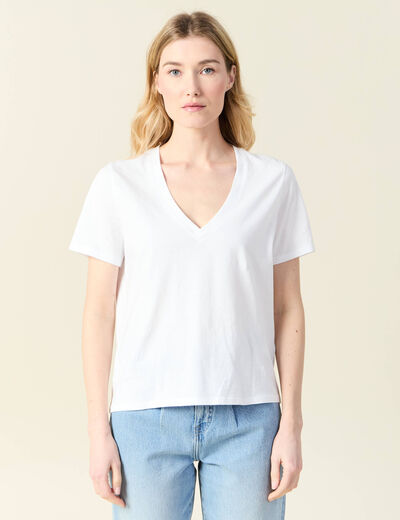 T-shirt manches courtes blanc femme