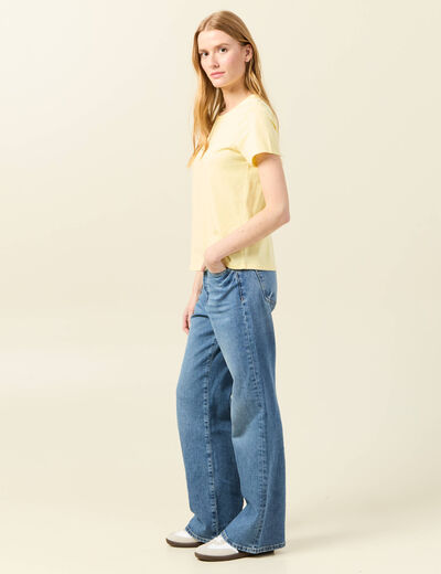 T-shirt éco-responsable jaune clair femme