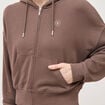Sweat boyfriend &agrave; capuche marron femme