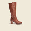 Bottes à talons avec brides marron femme