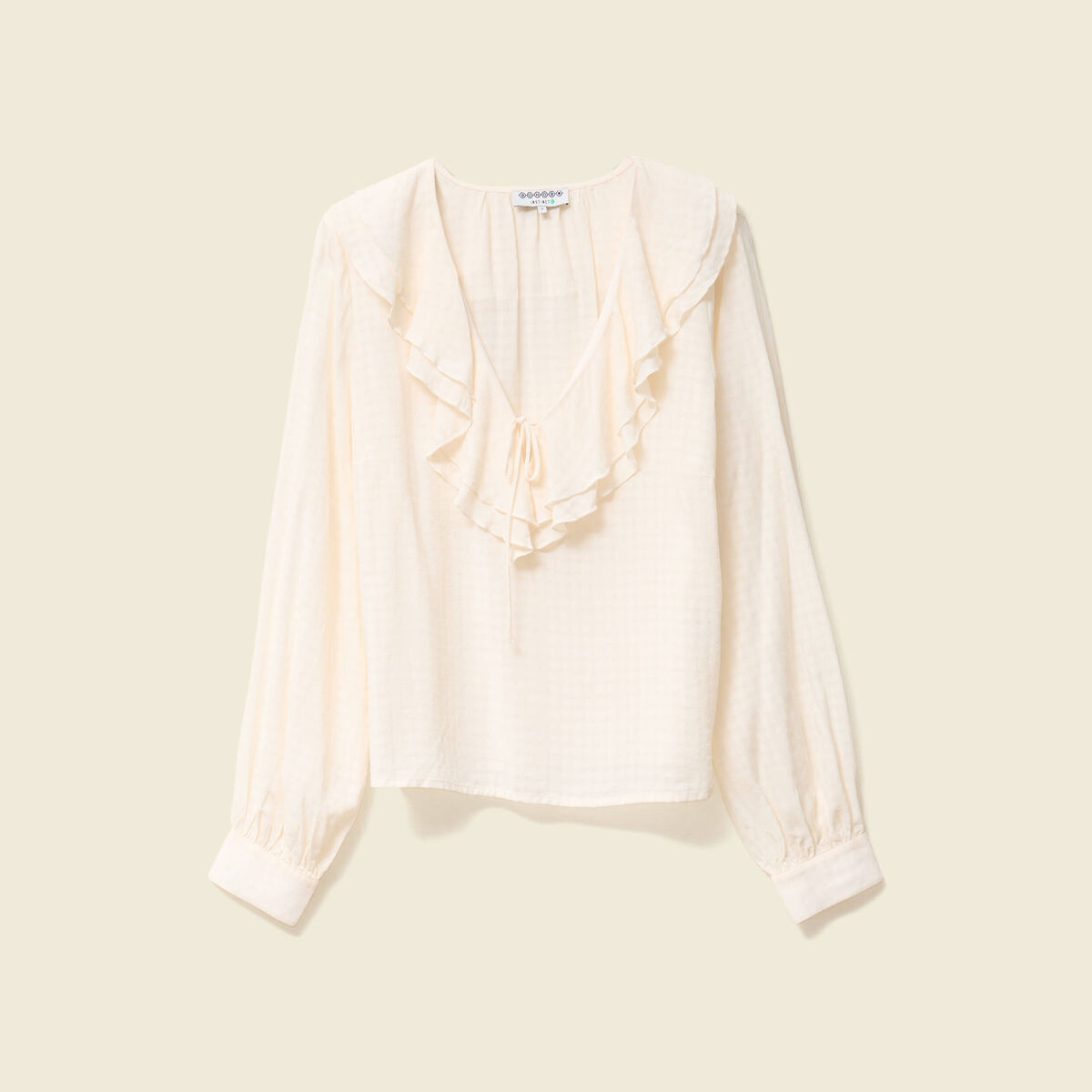 Blouse manches longues creme femme