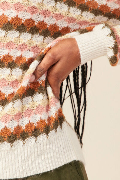 Pull éco-responsable orange foncé femme