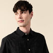 Chemise manches courtes noir homme