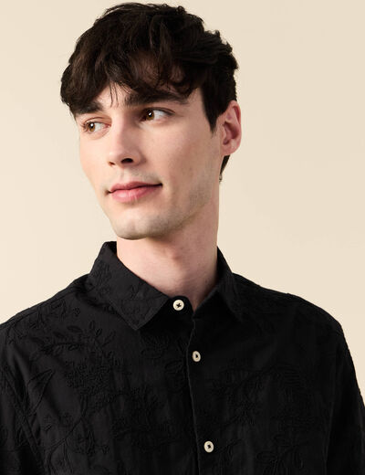Chemise manches courtes noir homme