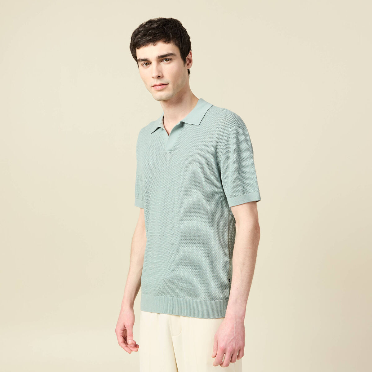 Polo manches courtes vert clair homme