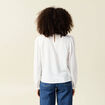 Chemise manches longues brod&eacute;e ecru femme