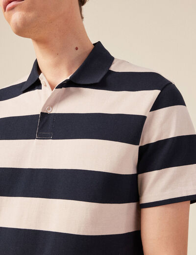 Polo manches courtes bleu marine homme