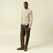 Pull droit manches longues beige homme