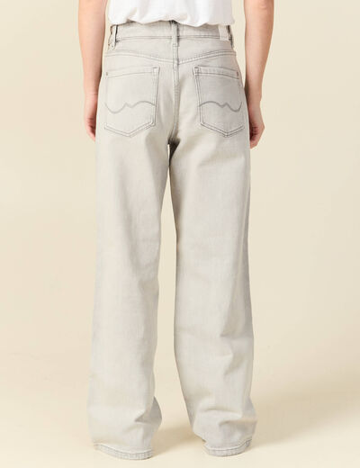 Jeans large taille haute denim gris clair femme