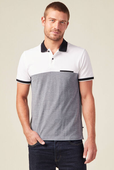 Polo manches courtes bleu marine homme