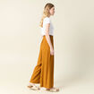 Pantalon large camel femme