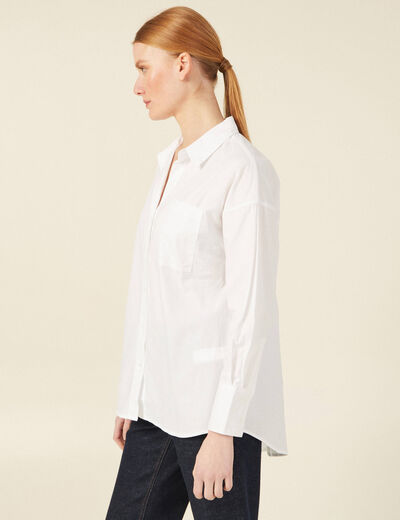 Chemise manches longues blanc femme