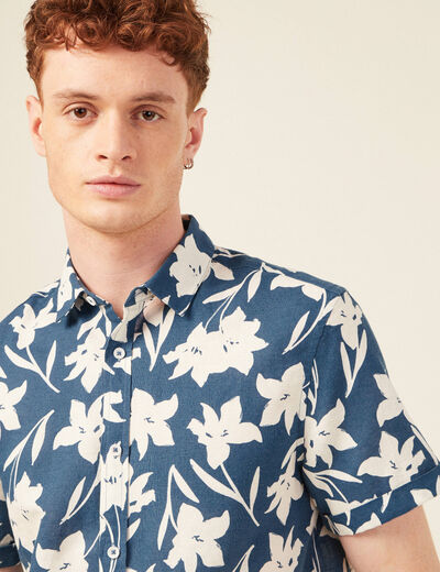Chemise manches courtes bleu homme
