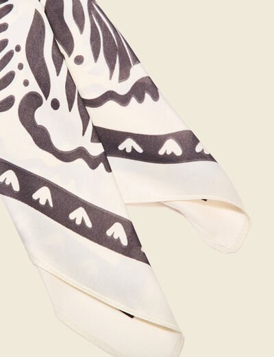 Foulard satin ecru femme