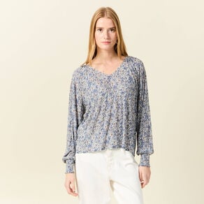 t shirt manches longues bleu clair femme T-shirt manches longues bleu clair femme