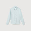 Chemise droite en coton manches longues bleu gris homme