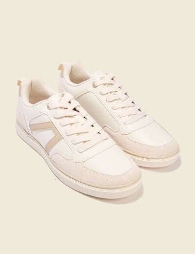 Baskets basses plates ecru homme