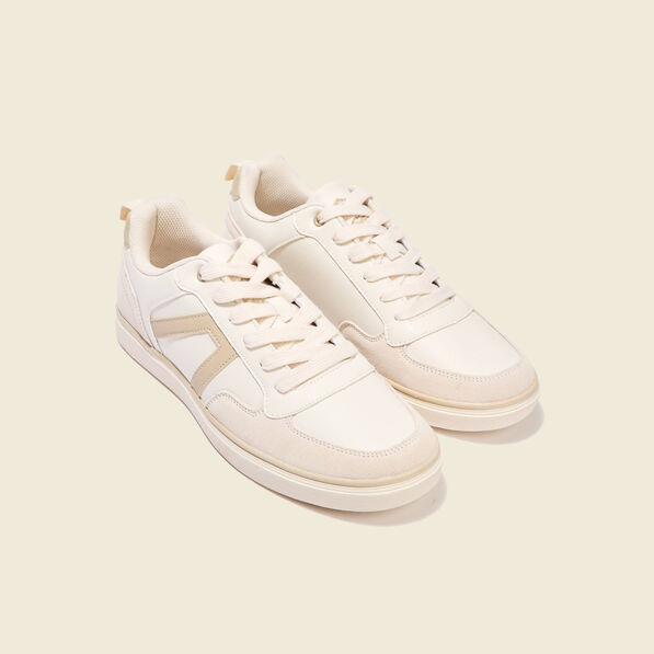 Baskets basses plates ecru homme