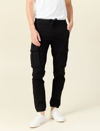 Pantalon battle bas resserré noir homme