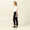 Pantalon chino cigarette noir femme