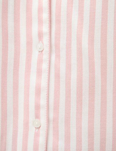 Chemise manches 3/4 rose pastel femme