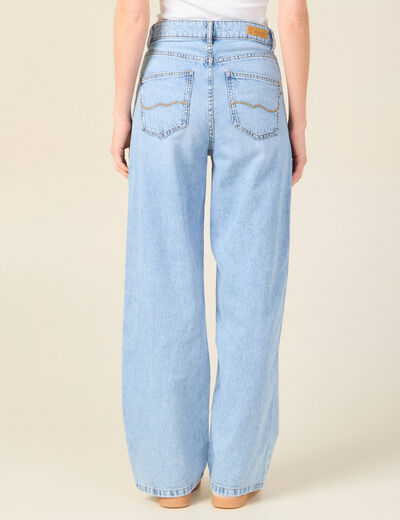 Jeans large 5 poches denim baby bleu femme