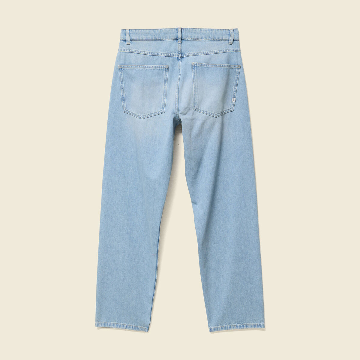Chino droit longueur 32 en coton denim bleach homme