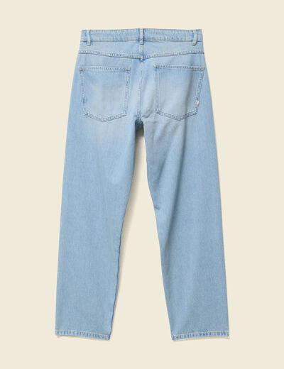 Chino droit longueur 32 en coton denim bleach homme