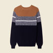 Pull manches longues fabriqué en France marron homme