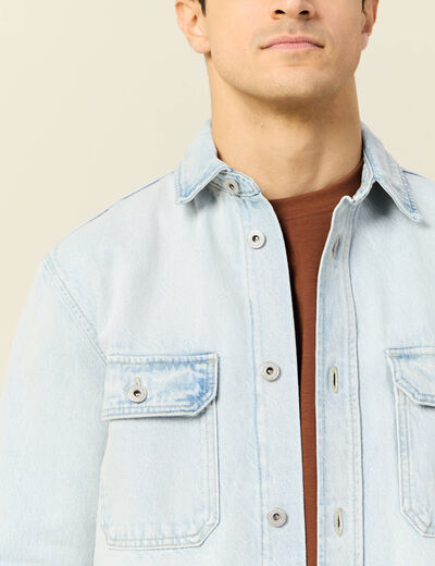 Surchemise en jean denim snow bleach homme