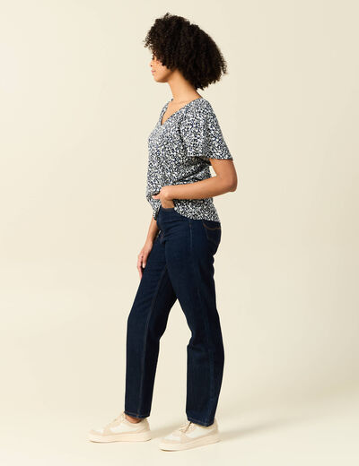 T-shirt manches courtes bleu femme