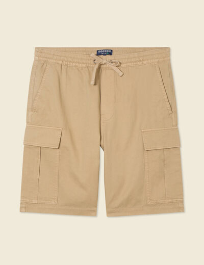 Bermuda droit cargo taupe homme