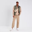 Doudoune droite sans manches vert kaki homme