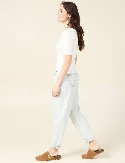 T-shirt éco-responsable creme femme