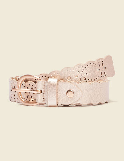 Ceinture perforée couleur or femme