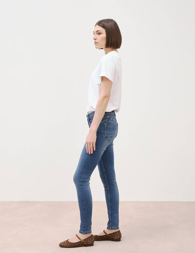 Jeans skinny push-up taille standard denim stone femme