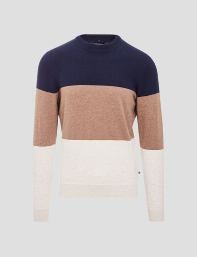 Pull manches longues beige homme