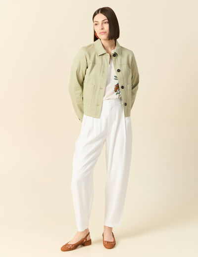 Blouse manches 3/4 blanc femme