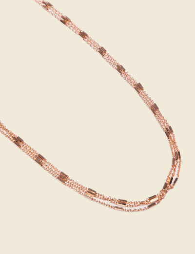 Collier chaînes multirangs couleur or femme