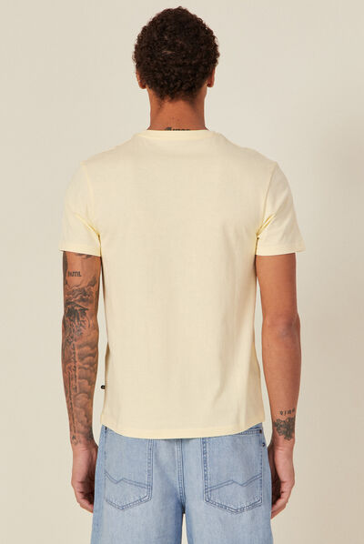 T-shirt manches courtes jaune clair homme