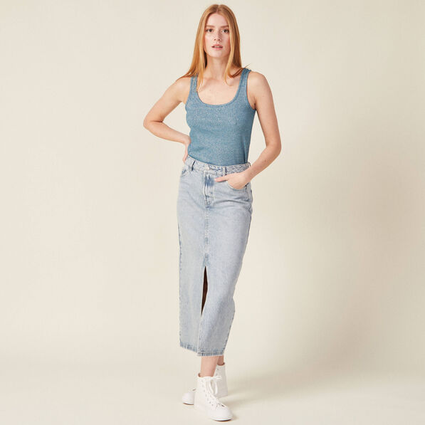 debardeur bretelles larges bleu petrole femme Débardeur bretelles larges bleu pétrole femme