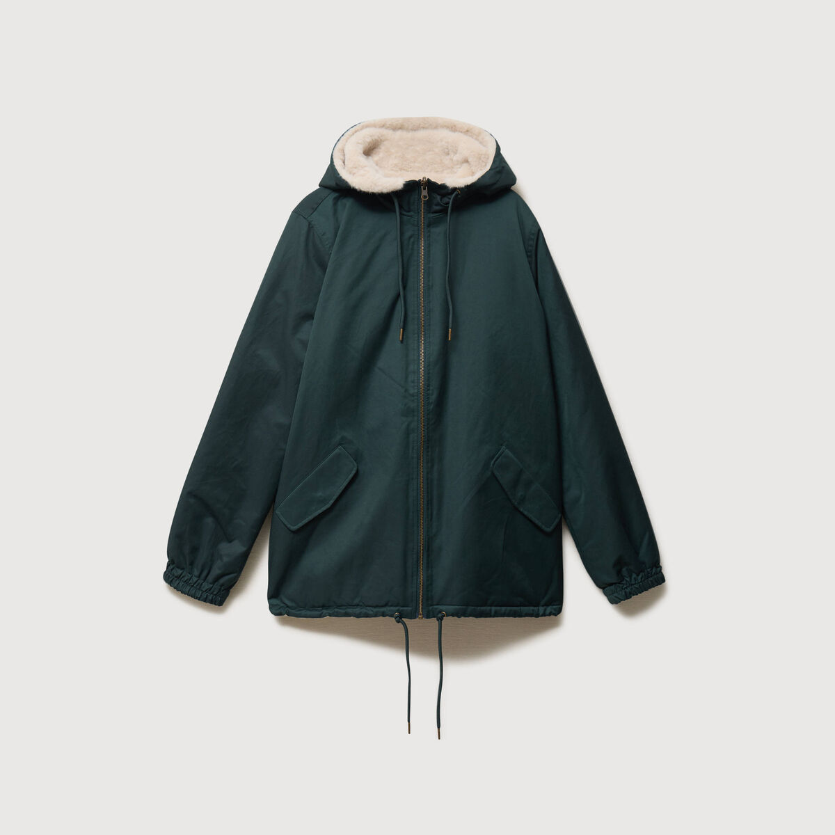 Parka r&eacute;versible vert femme