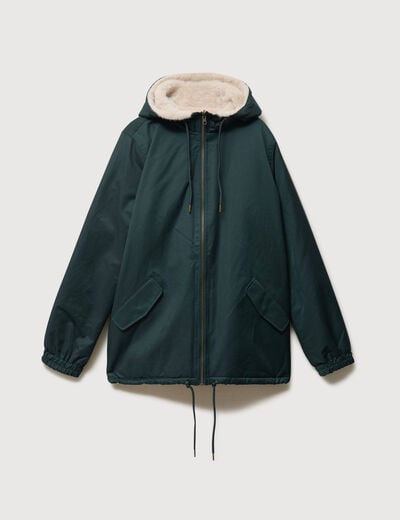 Parka r&eacute;versible vert femme