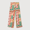 Pantalon loose taille haute multicolore femme