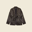 Kimono oversize manches longues ceinture couleur or femme